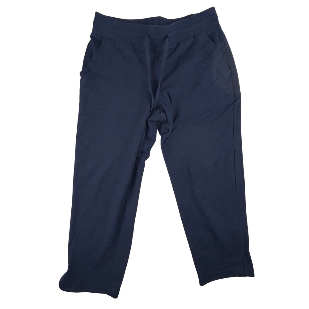 Talbots Track Pants Womens XS Navy Cropped Drawstring Pima Cotton Modal